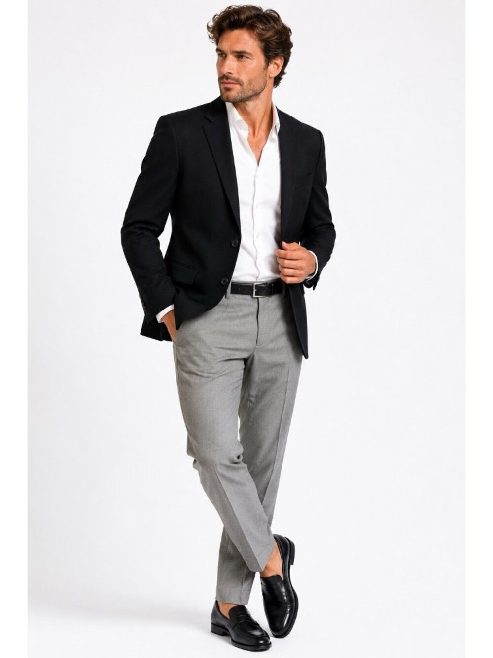 Paul Betenly Lanificio Filarte Thomas Wool Blazer black 42R office professional